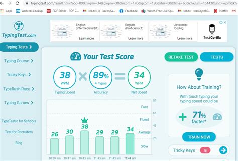 typingtest.com screenshot|Iba pa.
